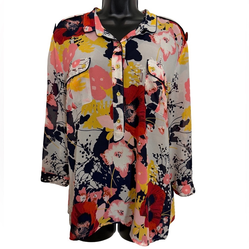 Floral Button-Up Blouse for Women’s - Picture 3 of 8